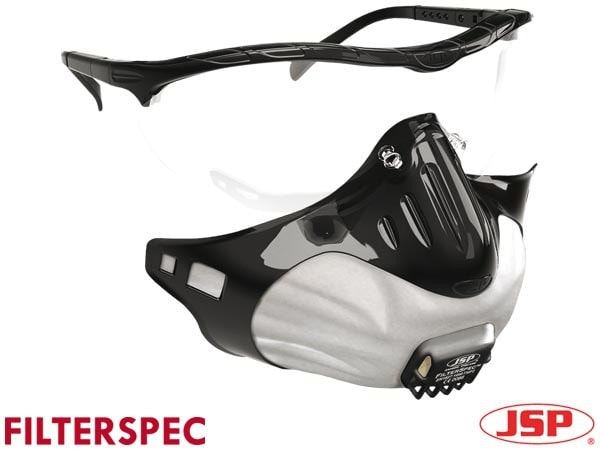 Félálarc védőszemüveggel FFP2 JSP Filterspec® 3 szűrőkkel