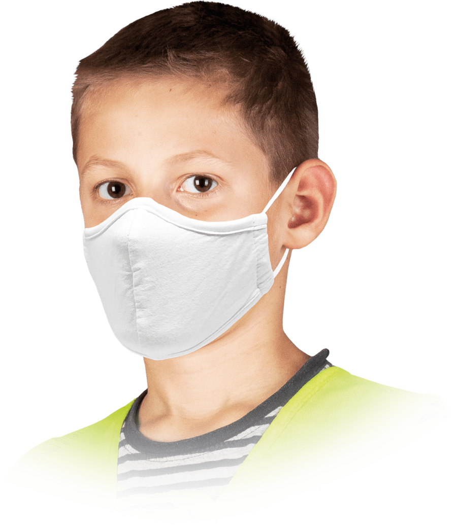 Gyermek pamut maszk háromrétegű SAFER WHITE 10 db