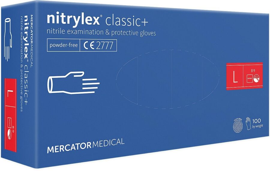 Nitril kesztyű 100 db MERCATOR Nitrylex® BASIC púdermentes