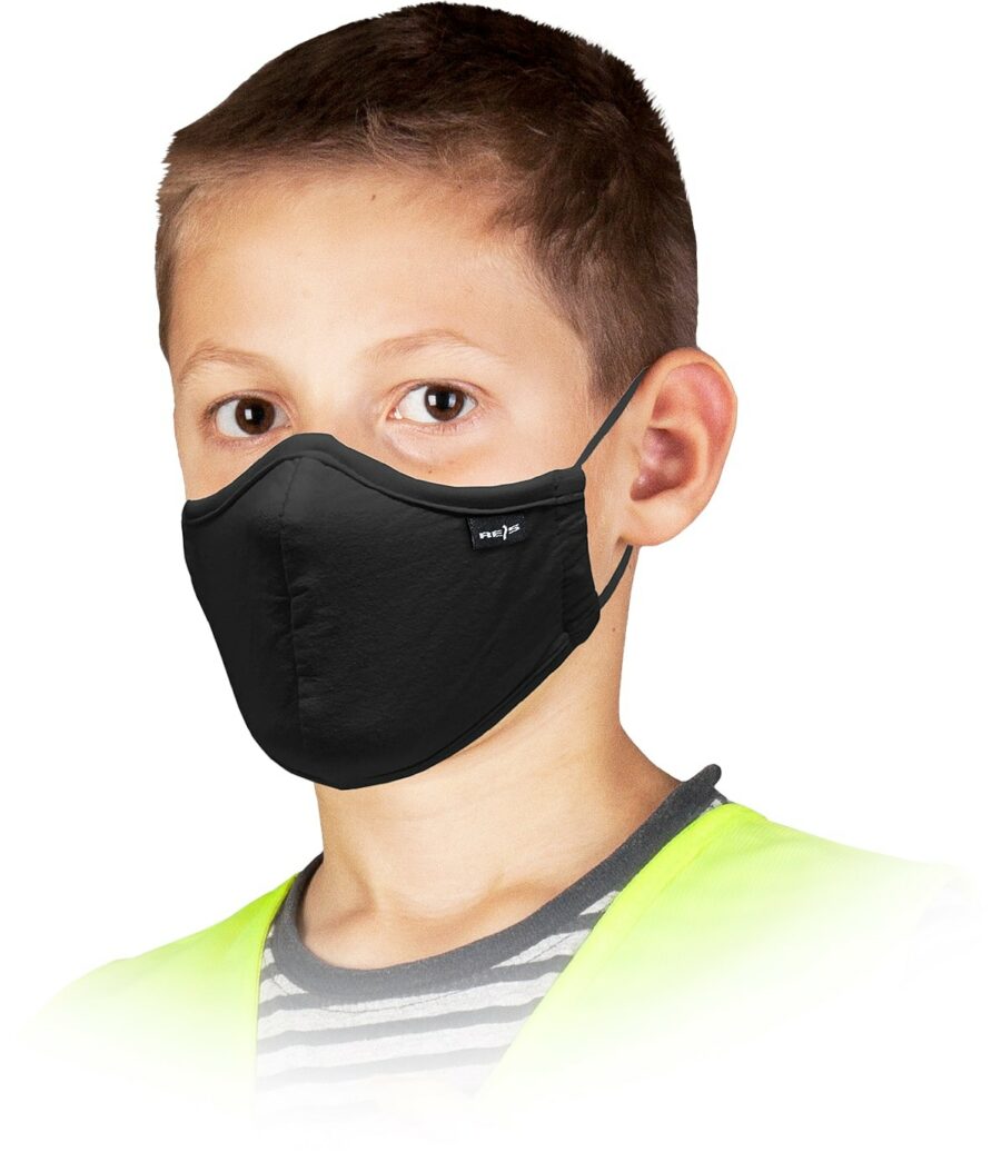 Gyermek pamut maszk háromrétegű SAFER BLACK 10 db