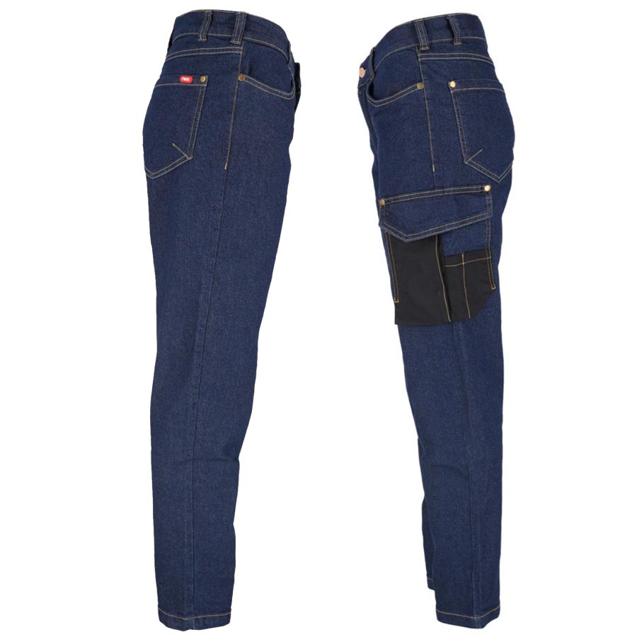 Derékig érő női munkafarmer JEANS LADY BLUE